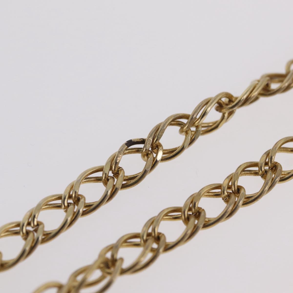 CHANEL Pearl Necklace Metal Gold Tone White CC Auth bs37529V