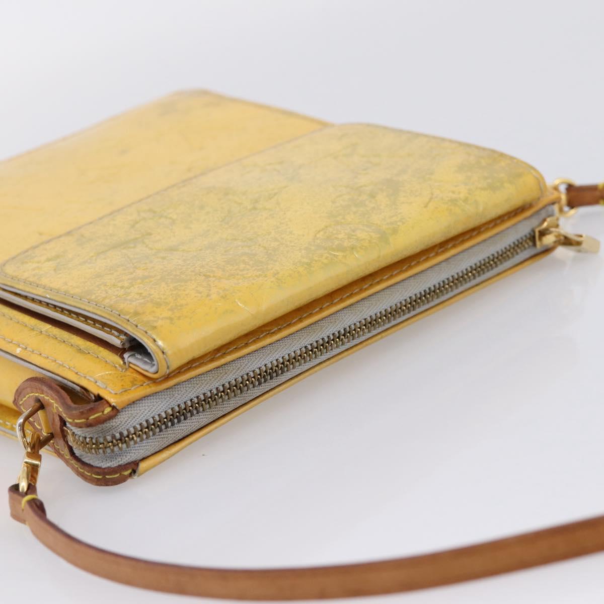 LOUIS VUITTON Monogram Vernis Motto Accessory Pouch Gris M91030 LV Auth bs37532