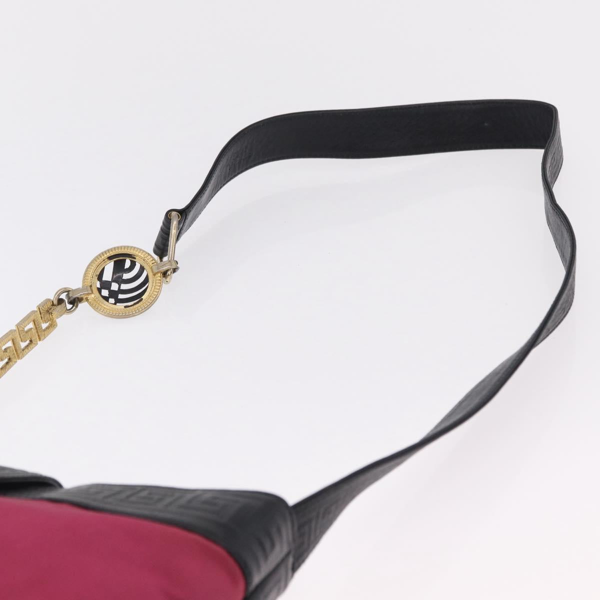 Gianni Versace Shoulder Bag Canvas Pink Gold Auth bs37533
