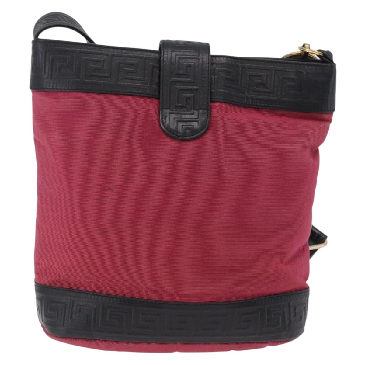 Gianni Versace Shoulder Bag Canvas Pink Gold Auth bs37533