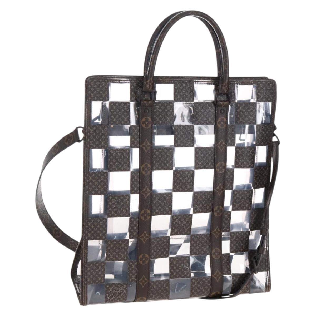 LOUIS VUITTON Monogram Chess Sac Plat Hand Bag 2way M20866 LV Auth bs37539A