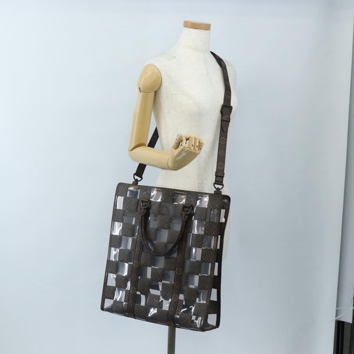 LOUIS VUITTON Monogram Chess Sac Plat Hand Bag 2way M20866 LV Auth bs37539A