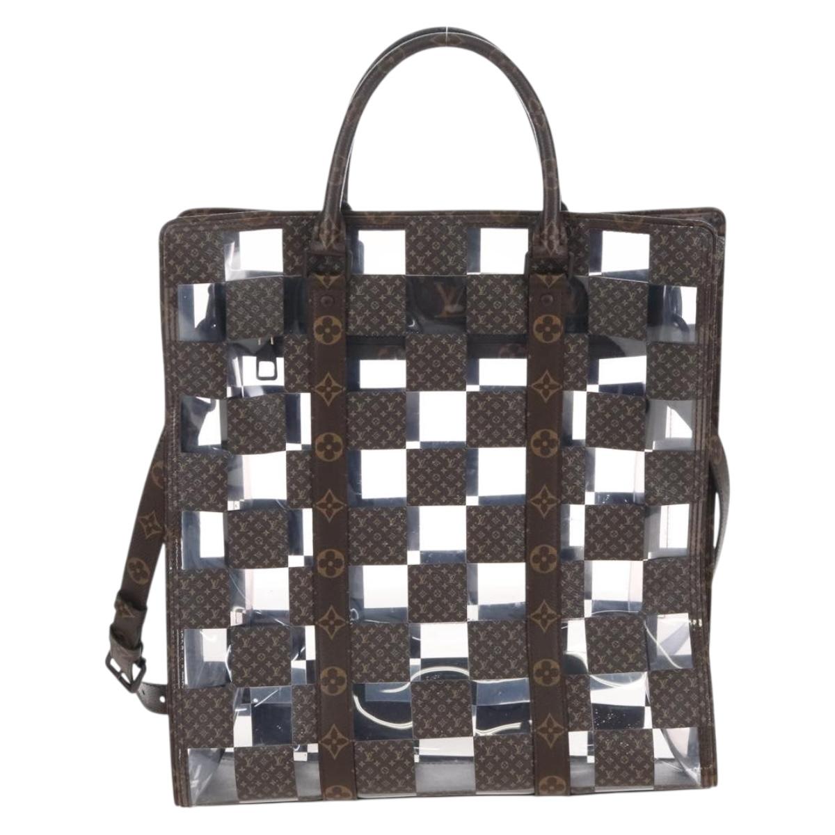 LOUIS VUITTON Monogram Chess Sac Plat Hand Bag 2way M20866 LV Auth bs37539A