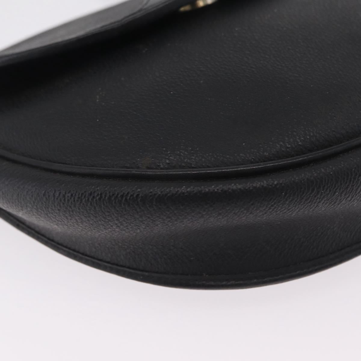 Christian Dior Honeycomb Shoulder Bag PVC Black Gold Auth bs37542