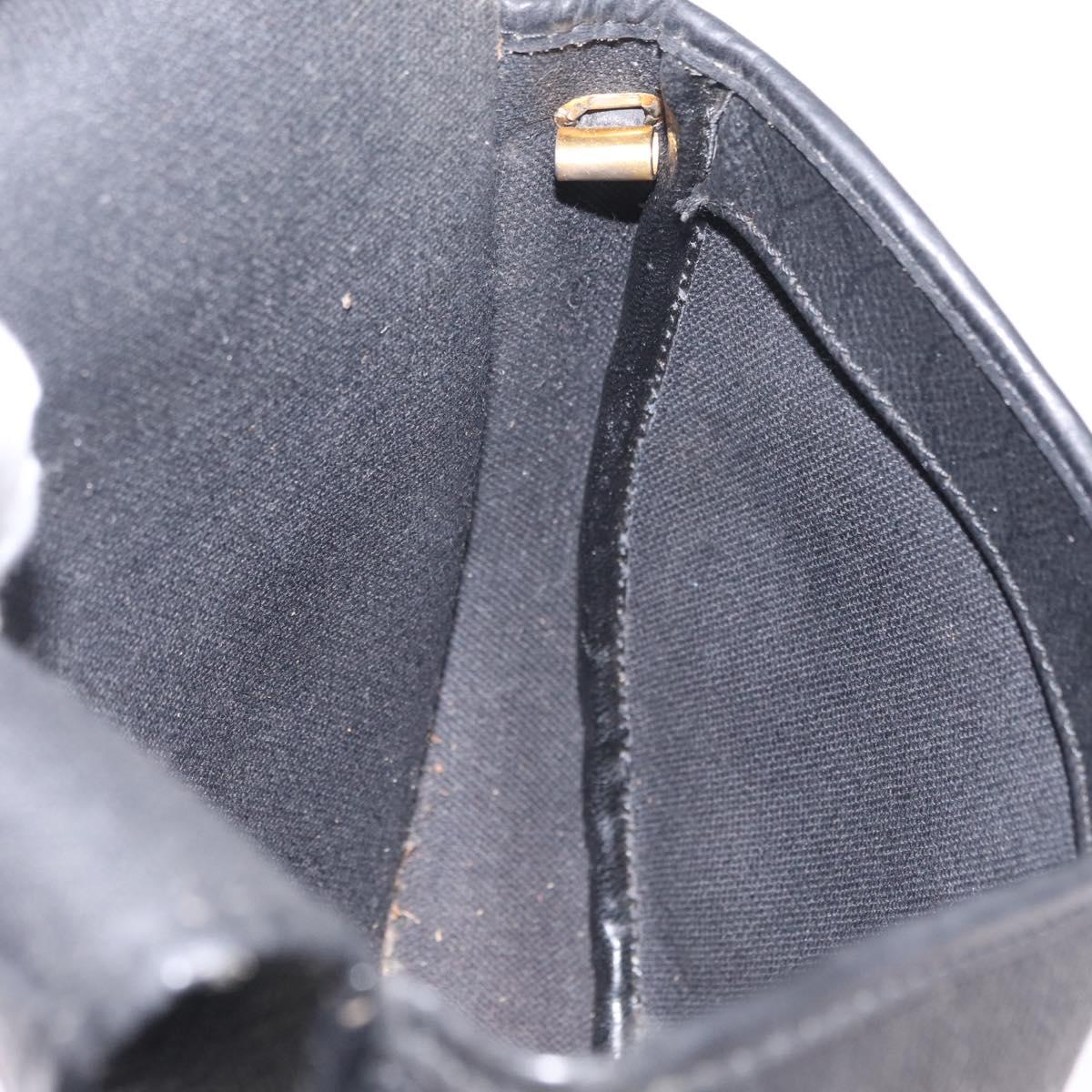 Christian Dior Honeycomb Shoulder Bag PVC Black Gold Auth bs37542