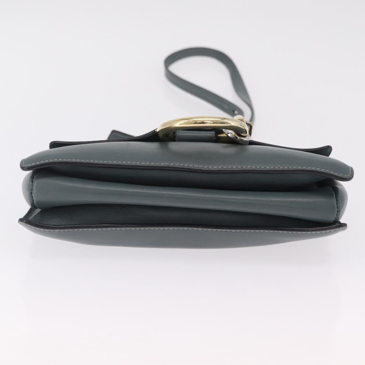 Chloe Fay Shoulder Bag Leather Suede Gray Gold Auth bs37545