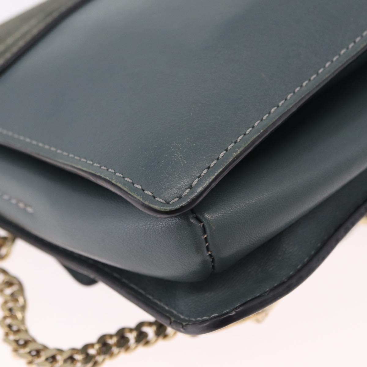 Chloe Fay Shoulder Bag Leather Suede Gray Gold Auth bs37545