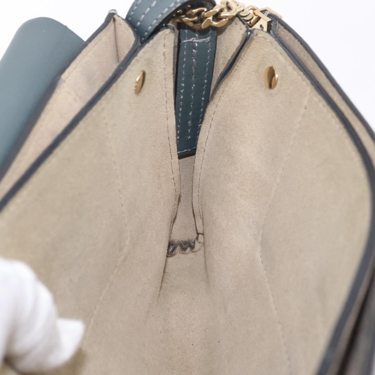 Chloe Fay Shoulder Bag Leather Suede Gray Gold Auth bs37545