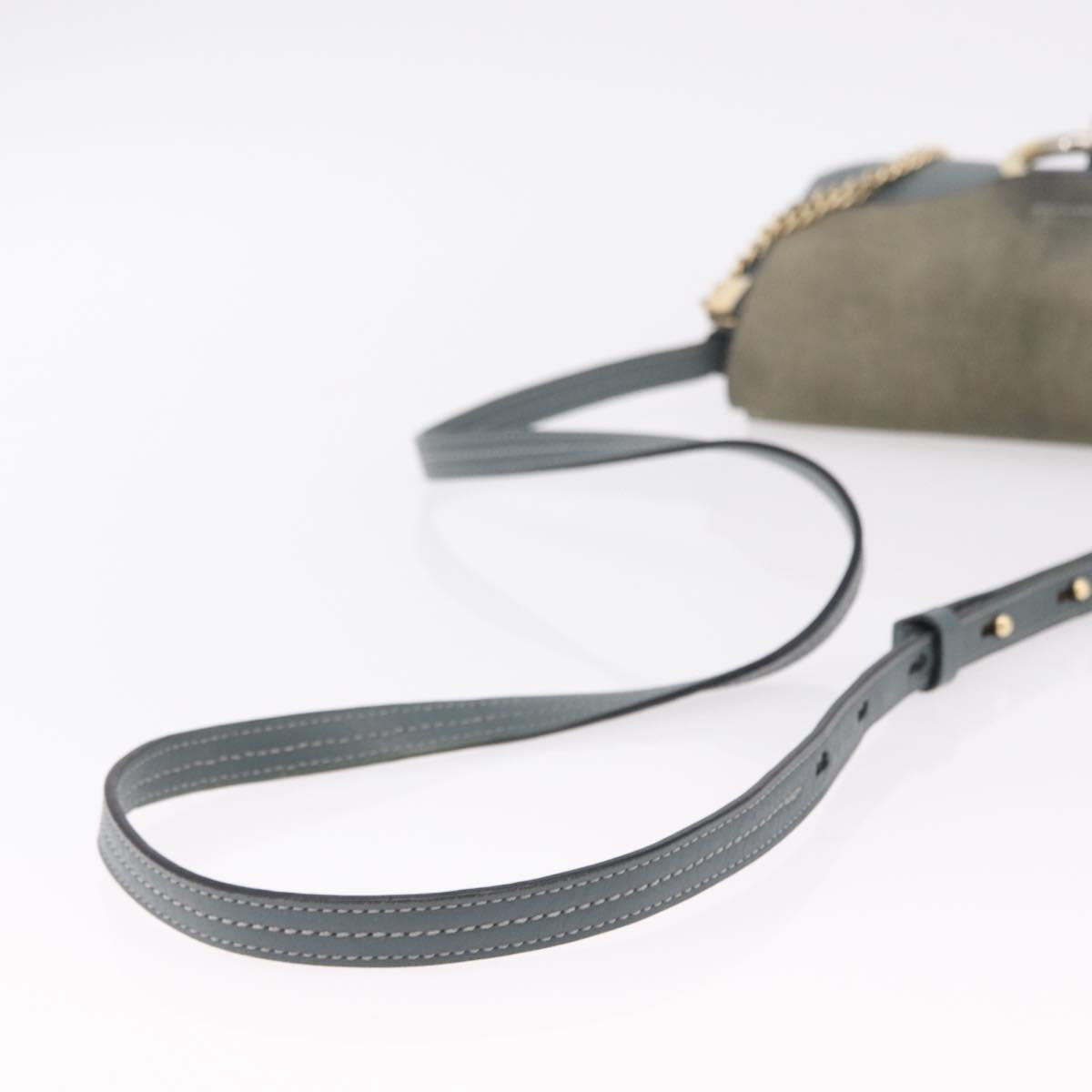 Chloe Fay Shoulder Bag Leather Suede Gray Gold Auth bs37545