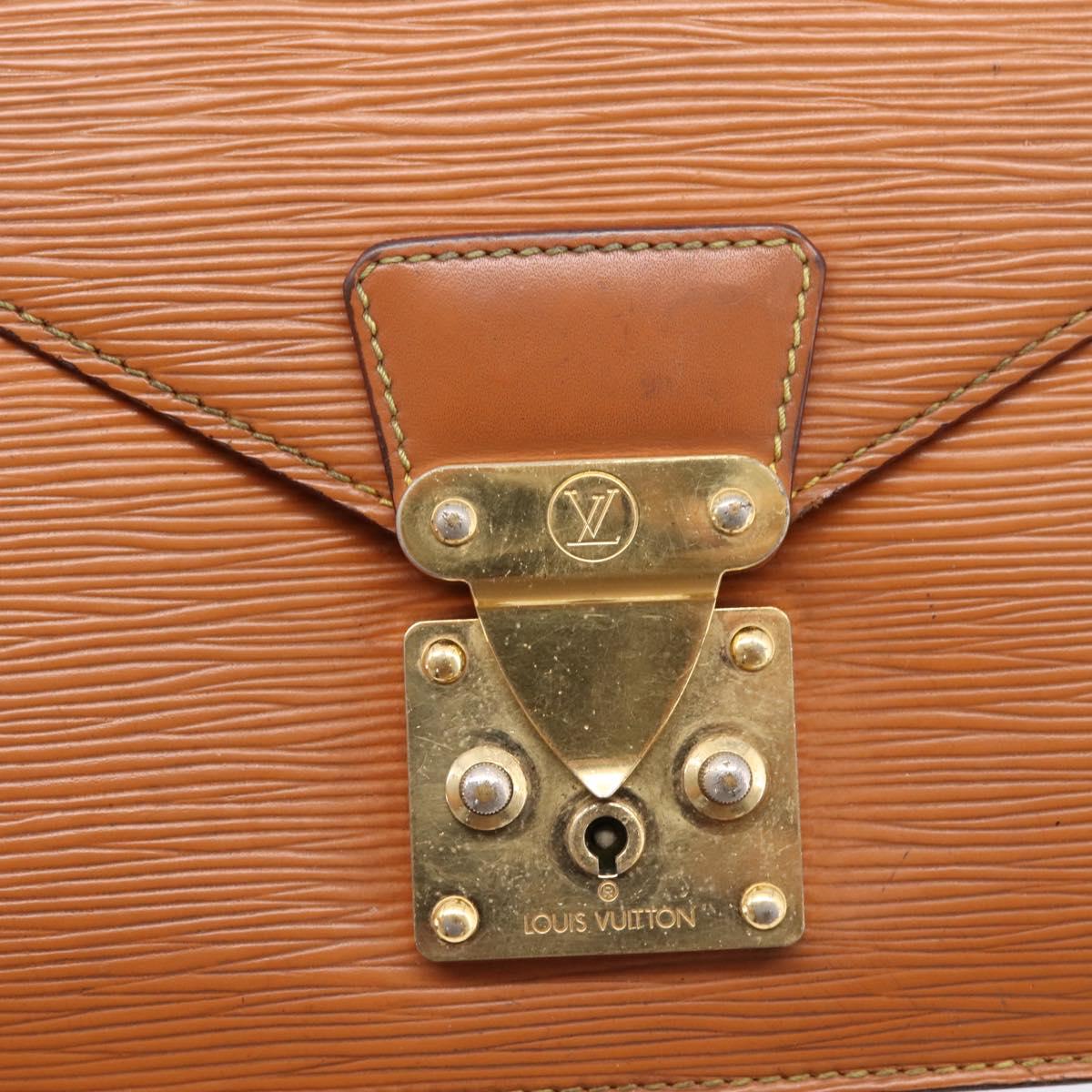 LOUIS VUITTON Epi Serie Dragonne Hand Bag Brown M52618 LV Auth bs37554