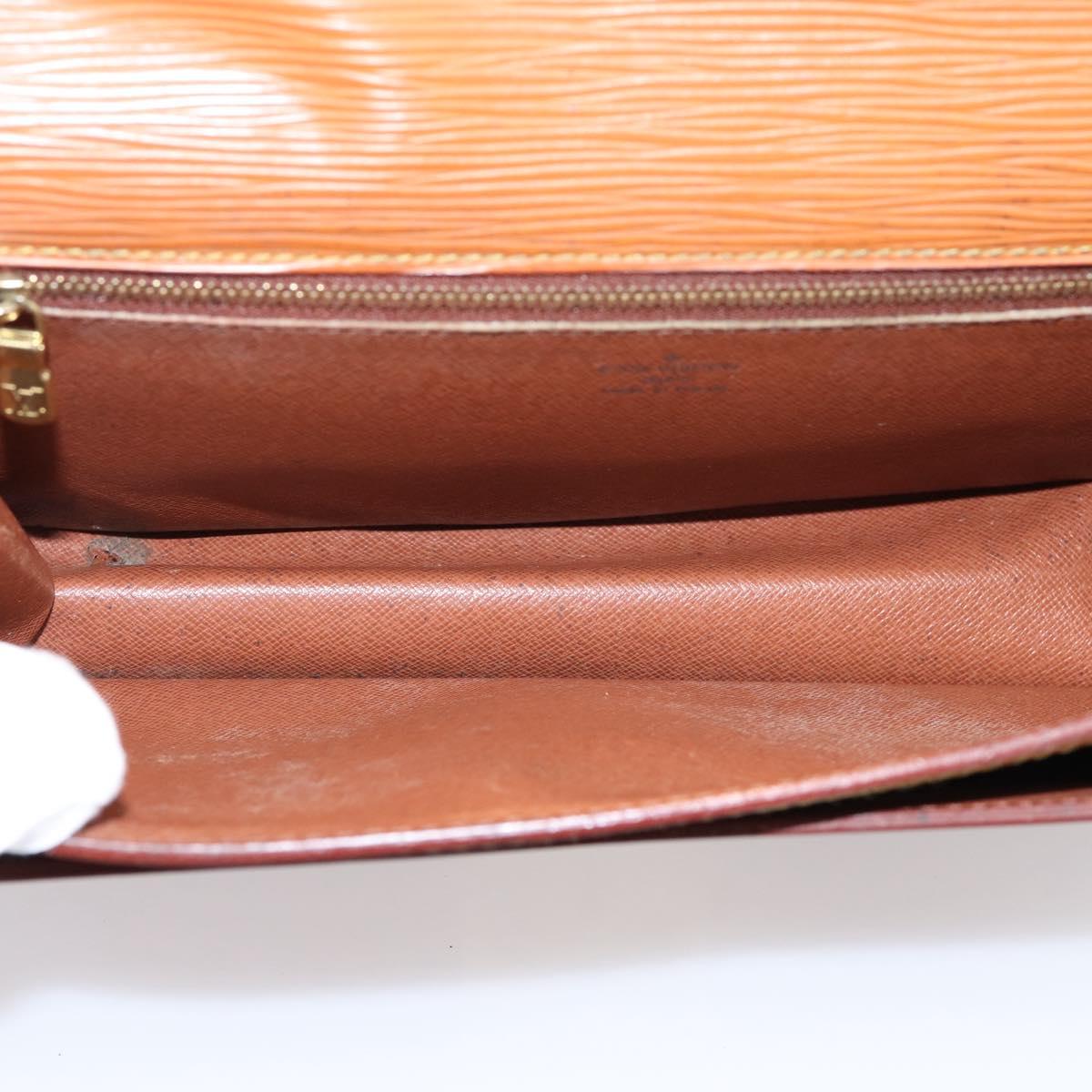 LOUIS VUITTON Epi Serie Dragonne Hand Bag Brown M52618 LV Auth bs37554