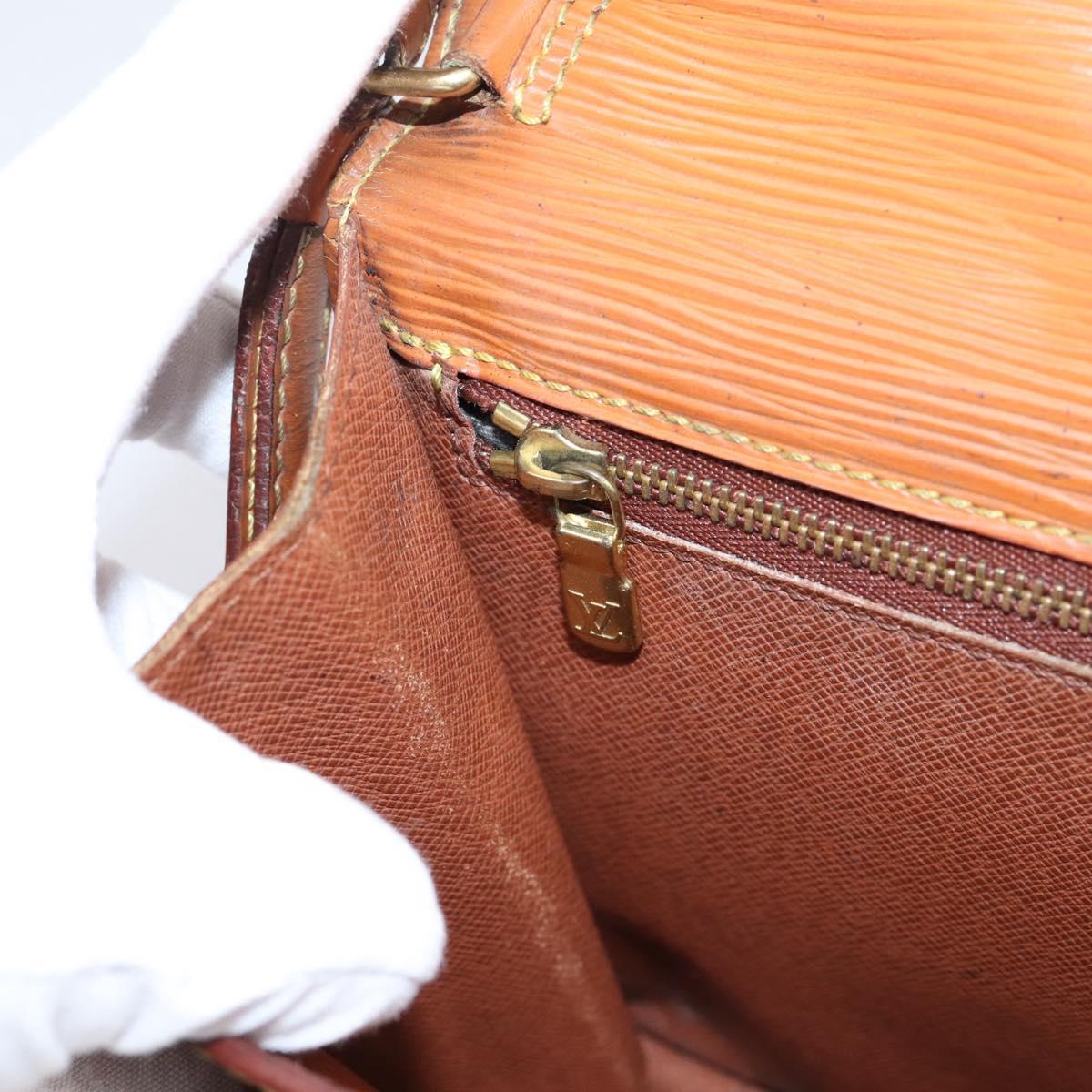 LOUIS VUITTON Epi Serie Dragonne Hand Bag Brown M52618 LV Auth bs37554