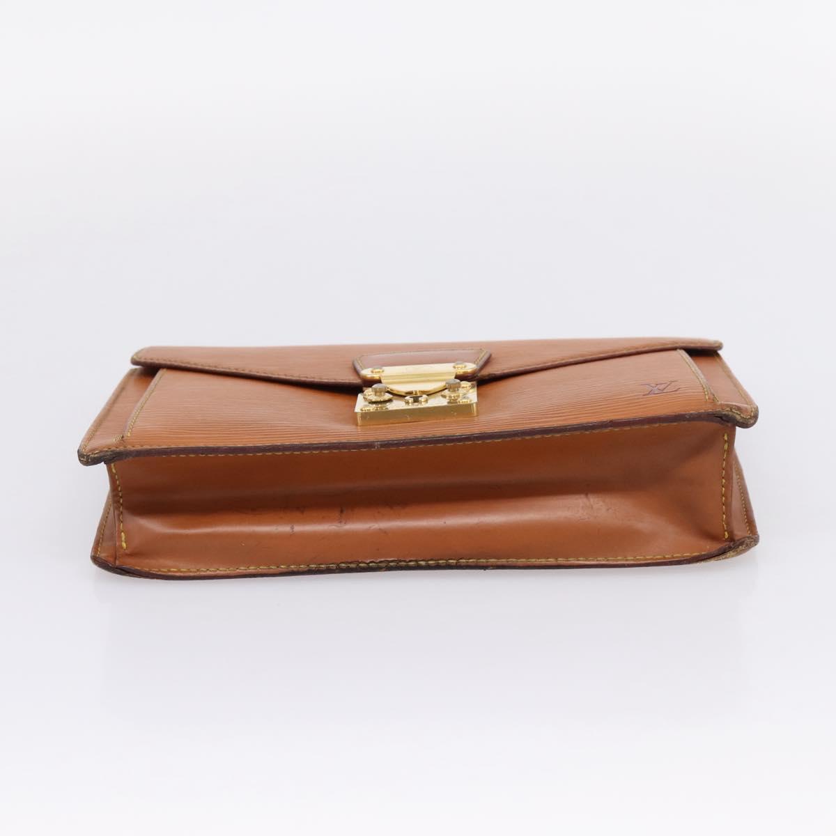 LOUIS VUITTON Epi Serie Dragonne Hand Bag Brown M52618 LV Auth bs37554