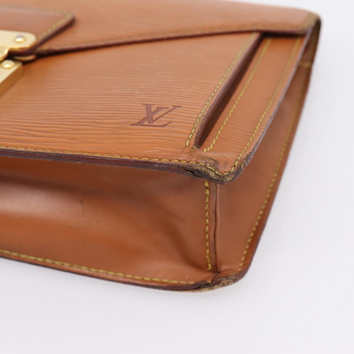 LOUIS VUITTON Epi Serie Dragonne Hand Bag Brown M52618 LV Auth bs37554