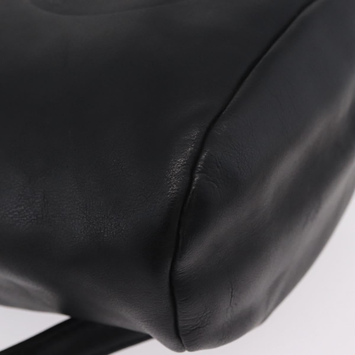 Gianni Versace Backpack Leather Black Gold Auth bs37561