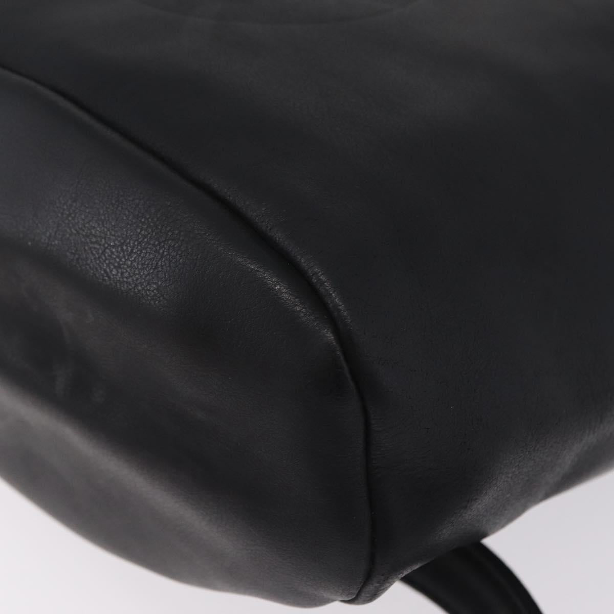 Gianni Versace Backpack Leather Black Gold Auth bs37561