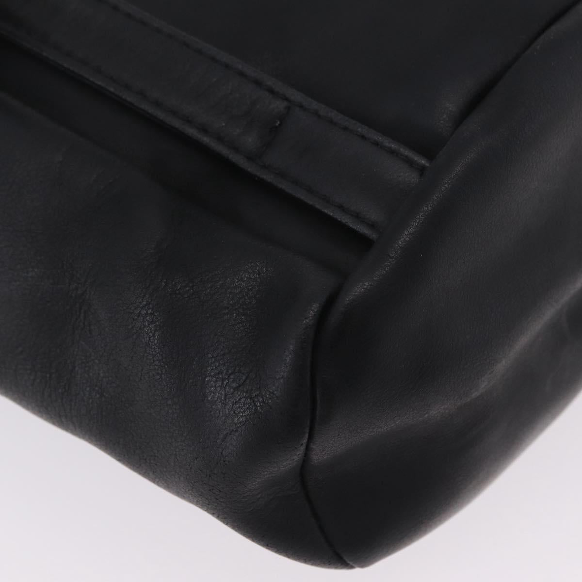 Gianni Versace Backpack Leather Black Gold Auth bs37561