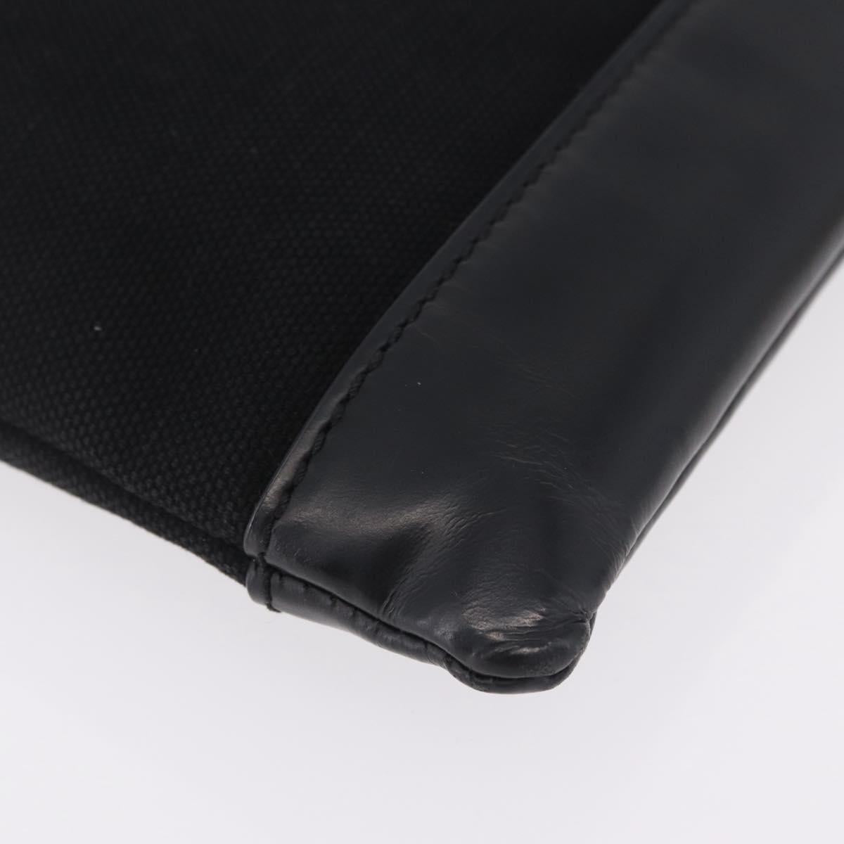 Balenciaga Clutch Bag Canvas Silver Black 373840 Auth bs37565