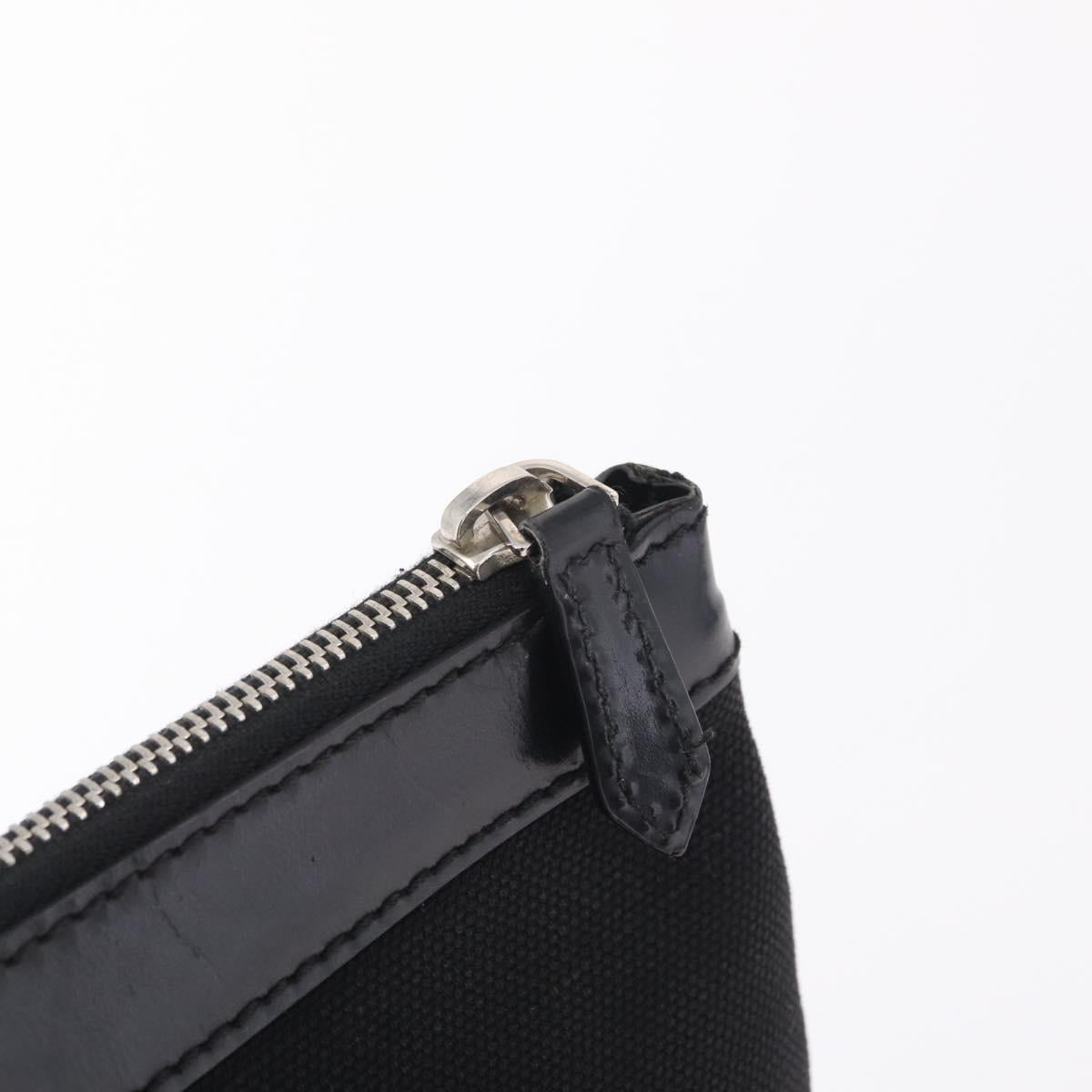 Balenciaga Clutch Bag Canvas Silver Black 373840 Auth bs37565