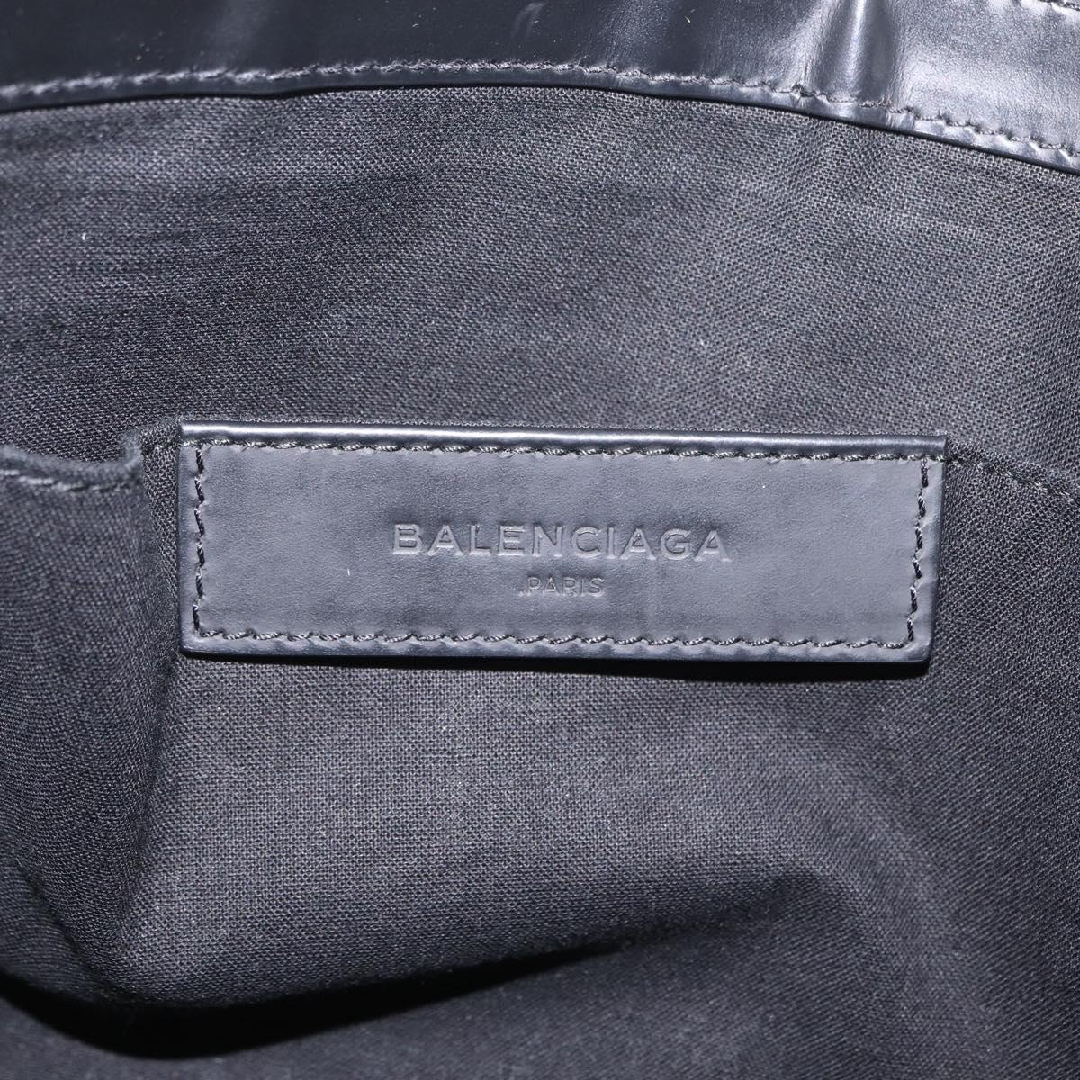 Balenciaga Clutch Bag Canvas Silver Black 373840 Auth bs37565