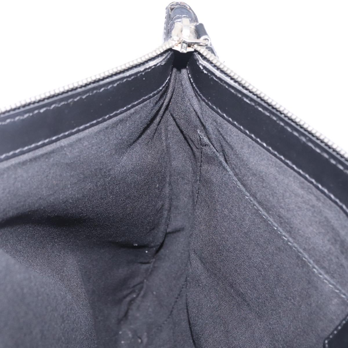 Balenciaga Clutch Bag Canvas Silver Black 373840 Auth bs37565