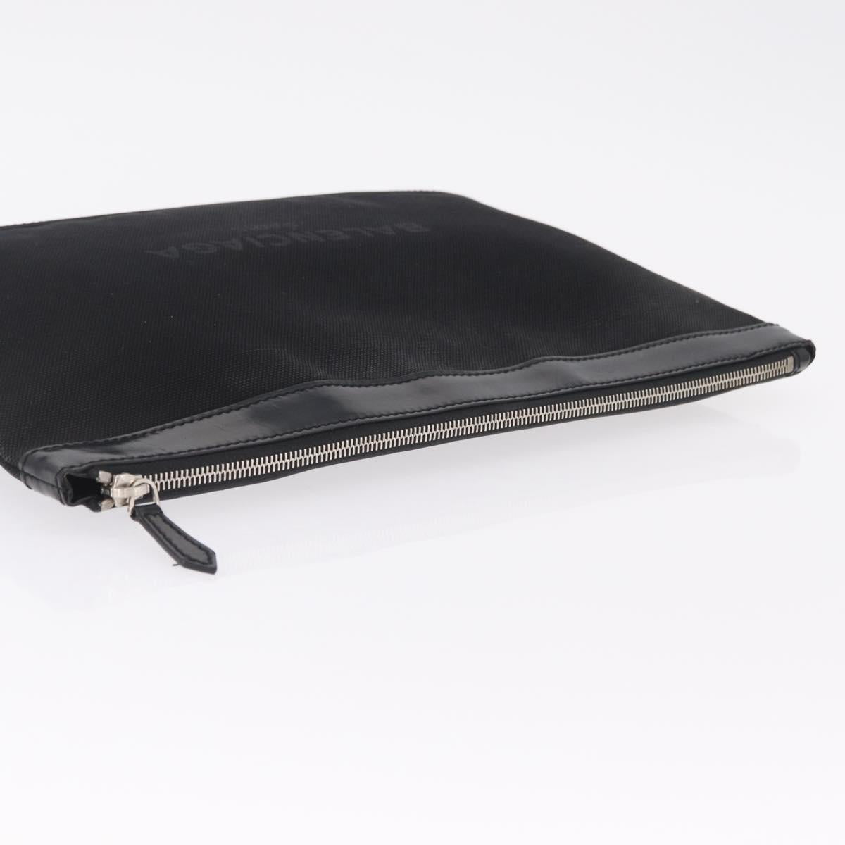Balenciaga Clutch Bag Canvas Silver Black 373840 Auth bs37565
