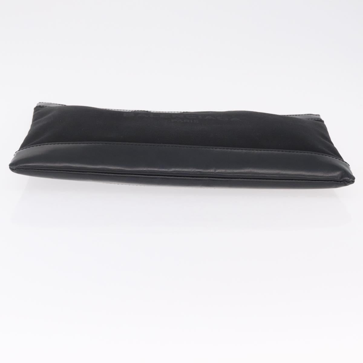 Balenciaga Clutch Bag Canvas Silver Black 373840 Auth bs37565