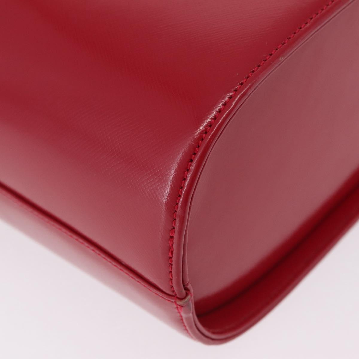 Gianni Versace Vanity Hand Bag Leather Red Gold Auth bs37566A