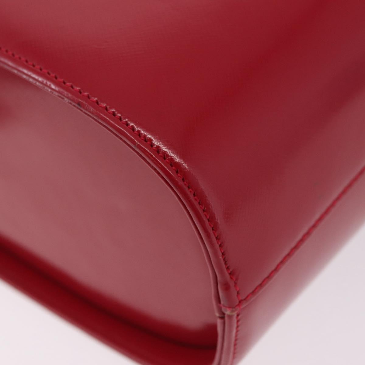 Gianni Versace Vanity Hand Bag Leather Red Gold Auth bs37566A
