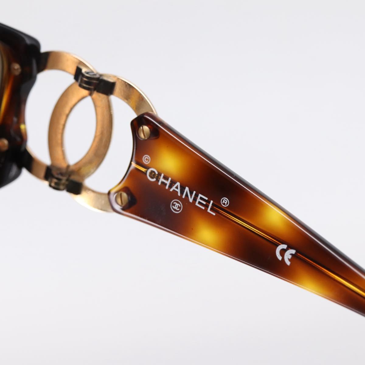 CHANEL Sunglasses plastic Brown CC Auth bs37570
