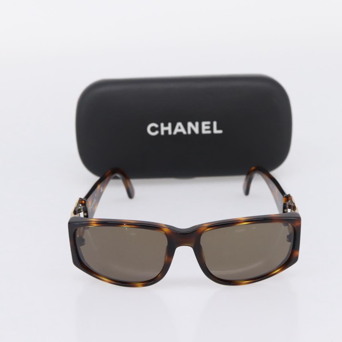 CHANEL Sunglasses plastic Brown CC Auth bs37570