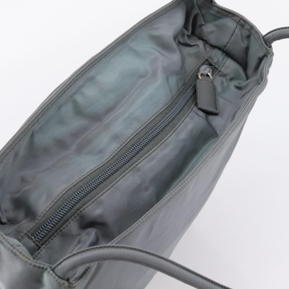 PRADA Tote Bag Nylon Gray Silver Auth bs37578