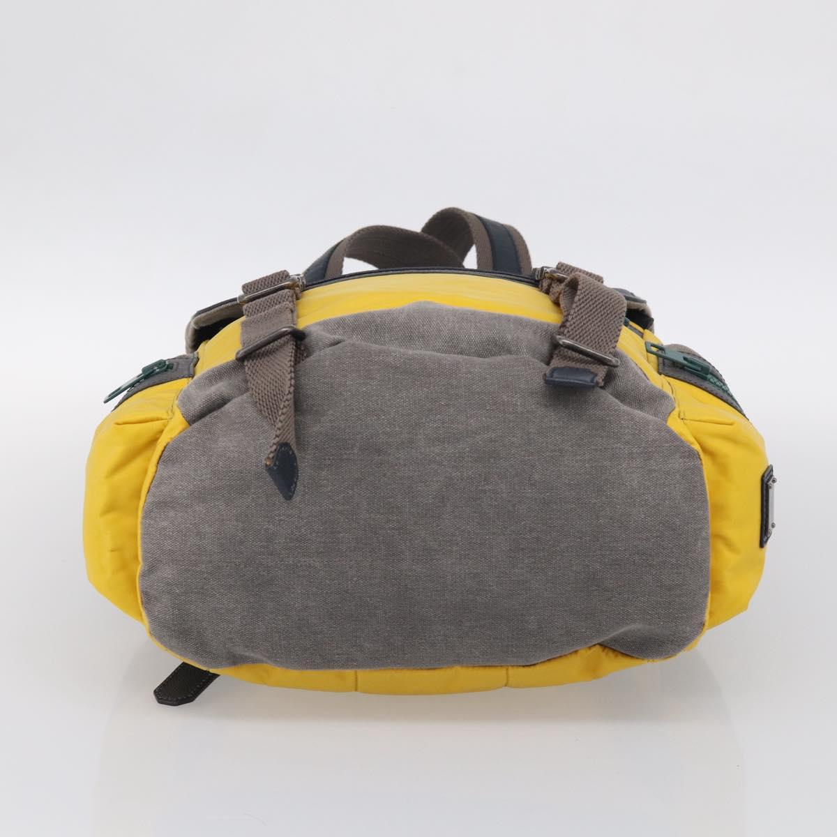 Dolce & Gabbana Backpack Nylon Yellow Auth bs37581