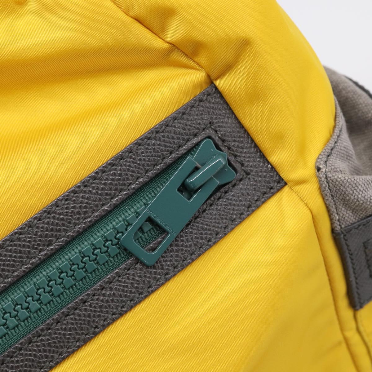Dolce & Gabbana Backpack Nylon Yellow Auth bs37581