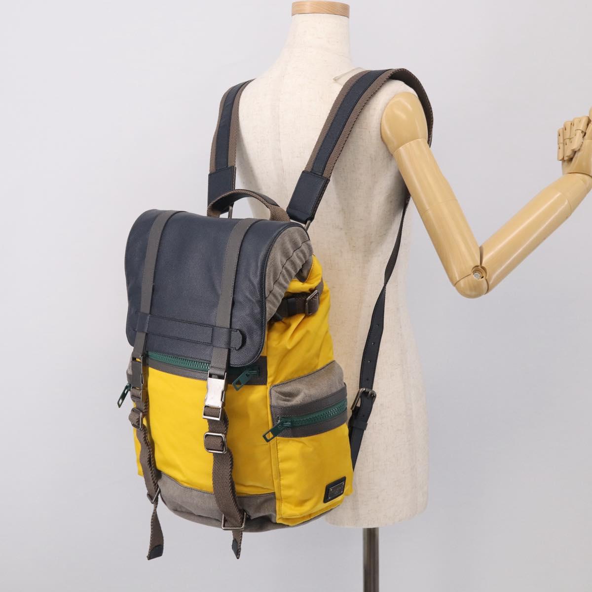 Dolce & Gabbana Backpack Nylon Yellow Auth bs37581