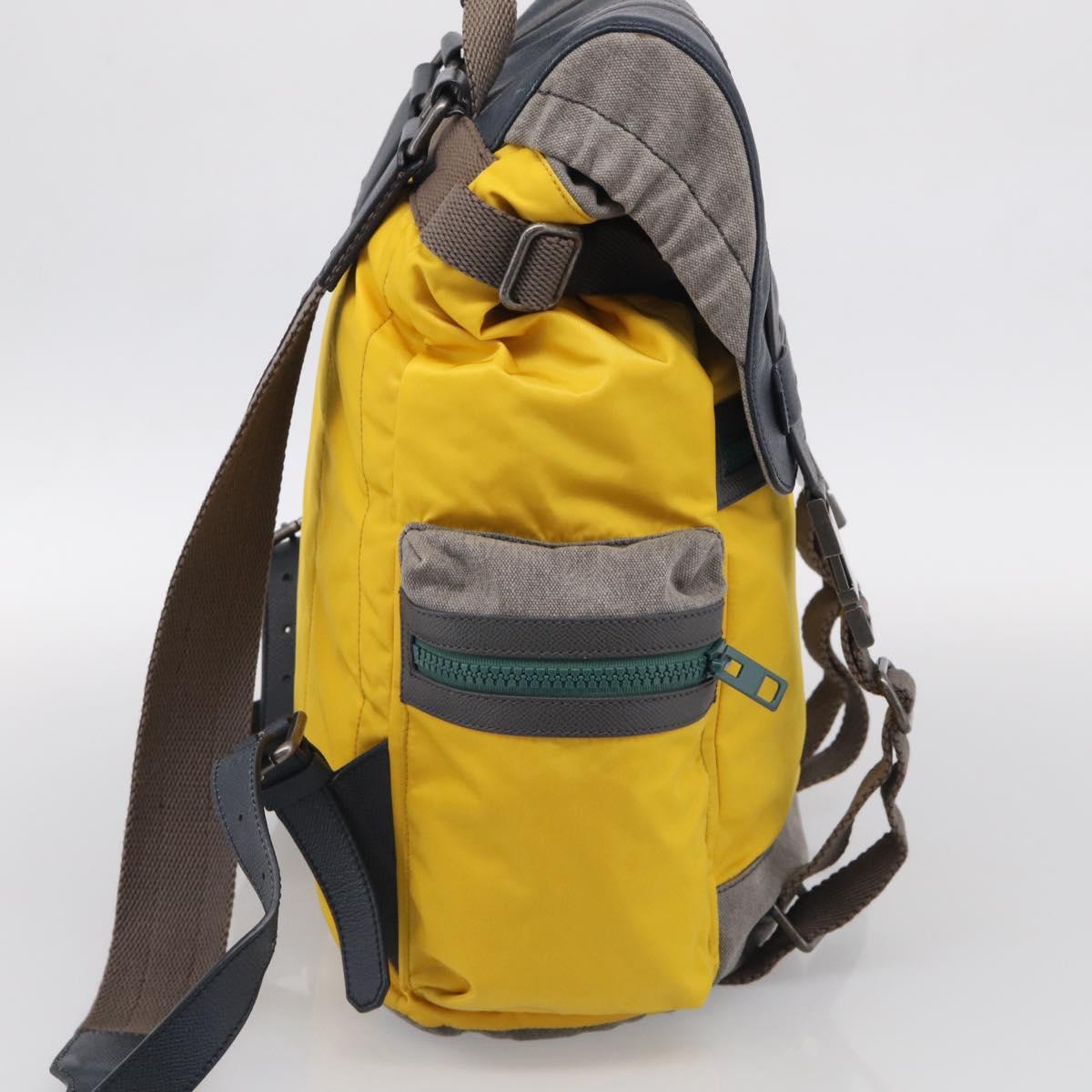 Dolce & Gabbana Backpack Nylon Yellow Auth bs37581