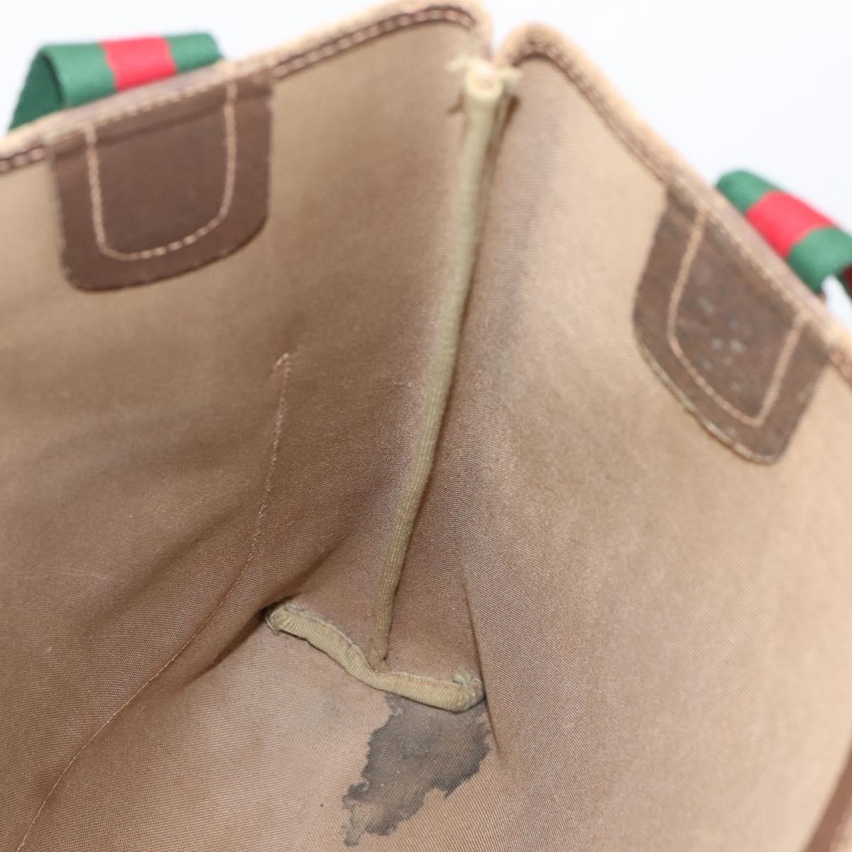 GUCCI GG Canvas Web Sherry Line Tote Bag Beige Red Green 89 02 003 Auth bs37587
