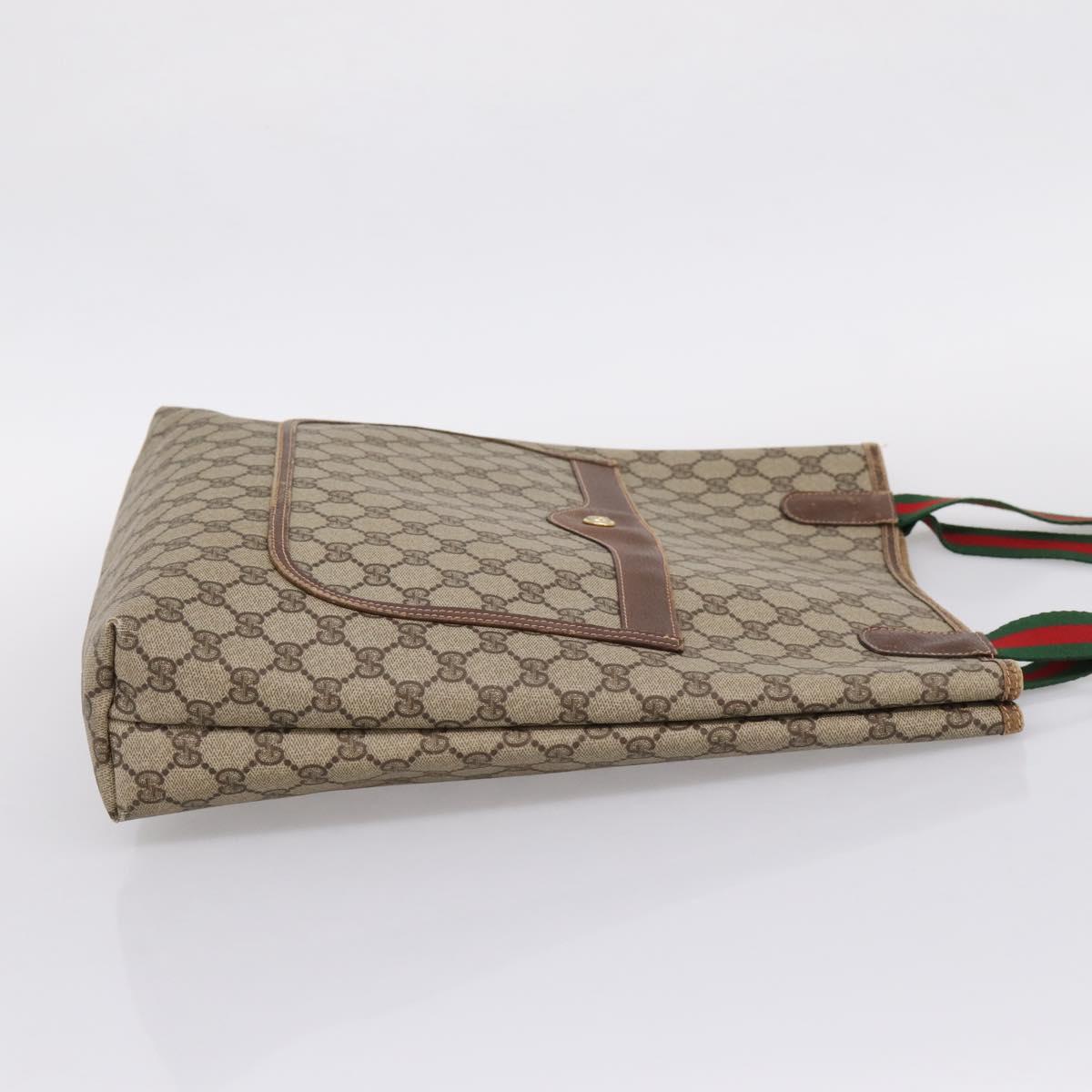 GUCCI GG Canvas Web Sherry Line Tote Bag Beige Red Green 89 02 003 Auth bs37587