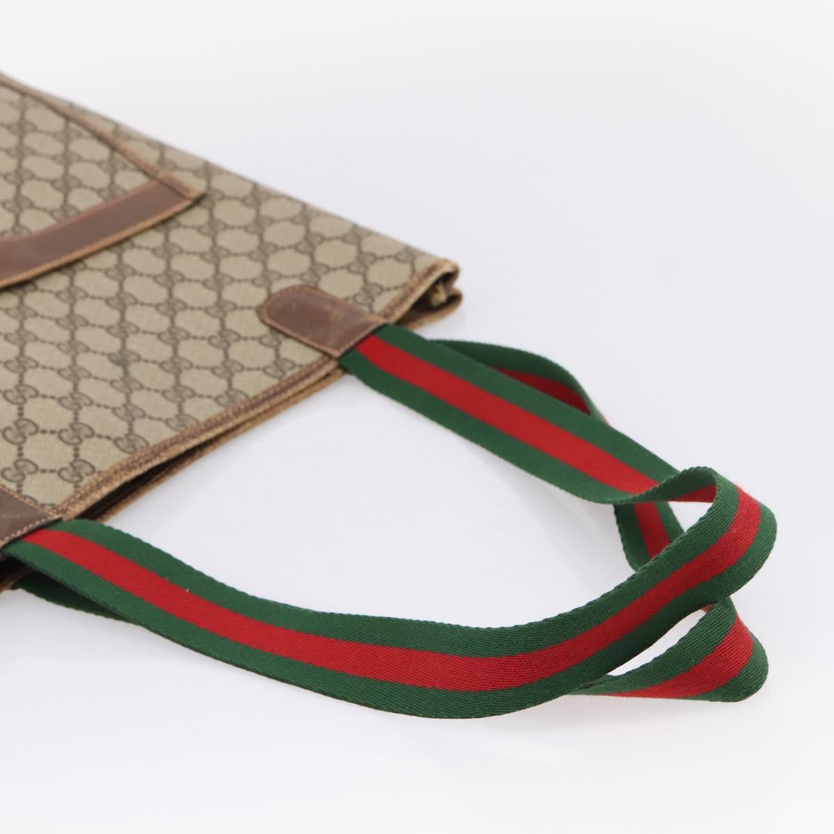 GUCCI GG Canvas Web Sherry Line Tote Bag Beige Red Green 89 02 003 Auth bs37587