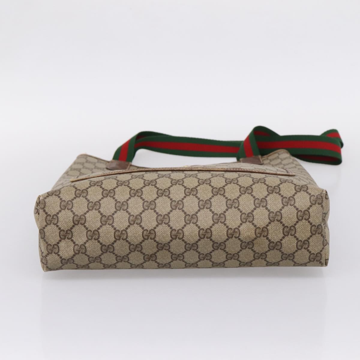 GUCCI GG Canvas Web Sherry Line Tote Bag Beige Red Green 89 02 003 Auth bs37587