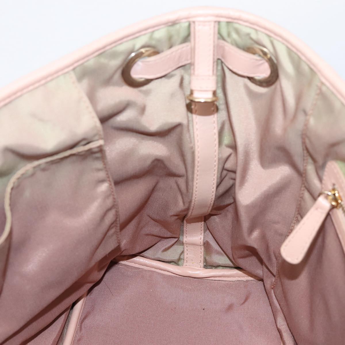 Christian Dior Canage Tote Bag Coated Canvas Pink Gold Auth bs37594