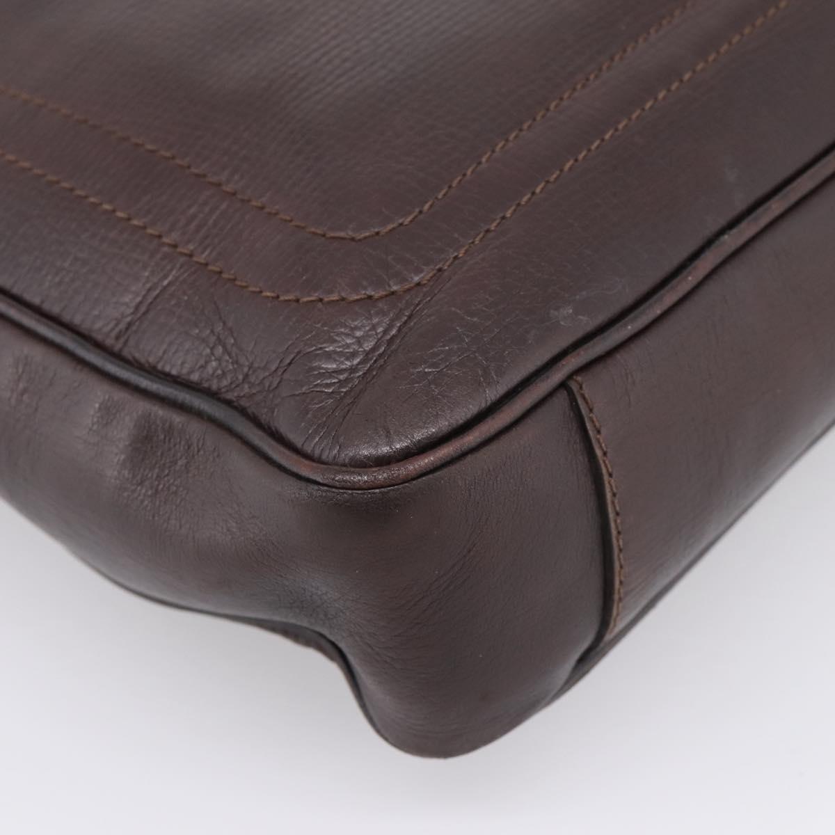 LOUIS VUITTON Utah Eron Business Bag Leather Brown M92532 LV Auth bs37599