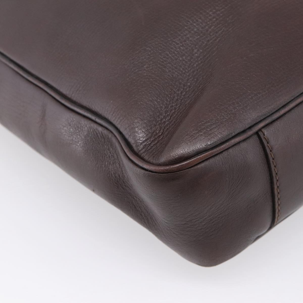 LOUIS VUITTON Utah Eron Business Bag Leather Brown M92532 LV Auth bs37599