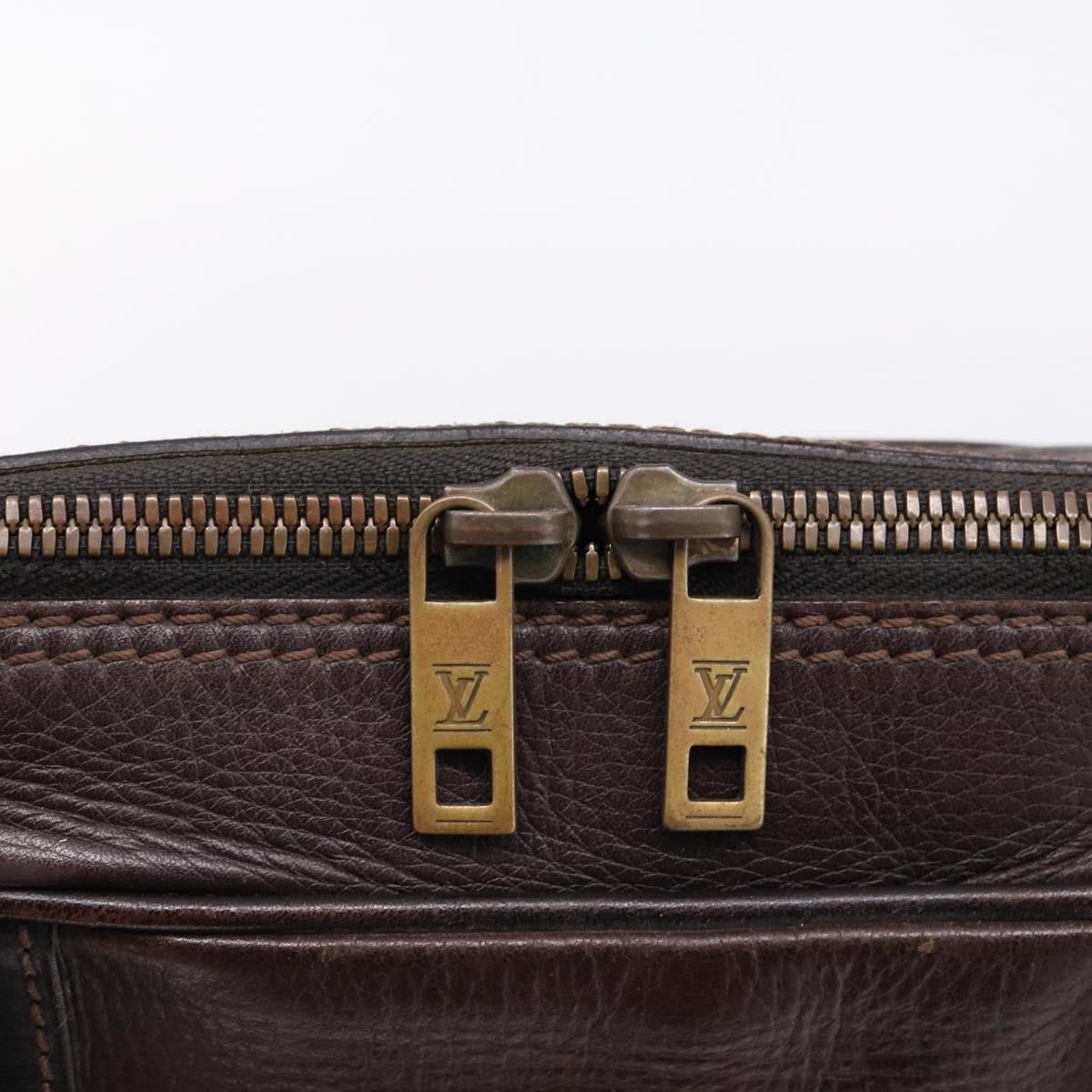 LOUIS VUITTON Utah Eron Business Bag Leather Brown M92532 LV Auth bs37599