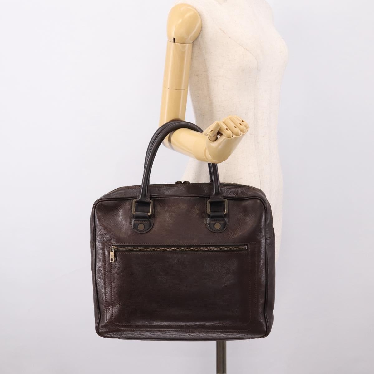 LOUIS VUITTON Utah Eron Business Bag Leather Brown M92532 LV Auth bs37599