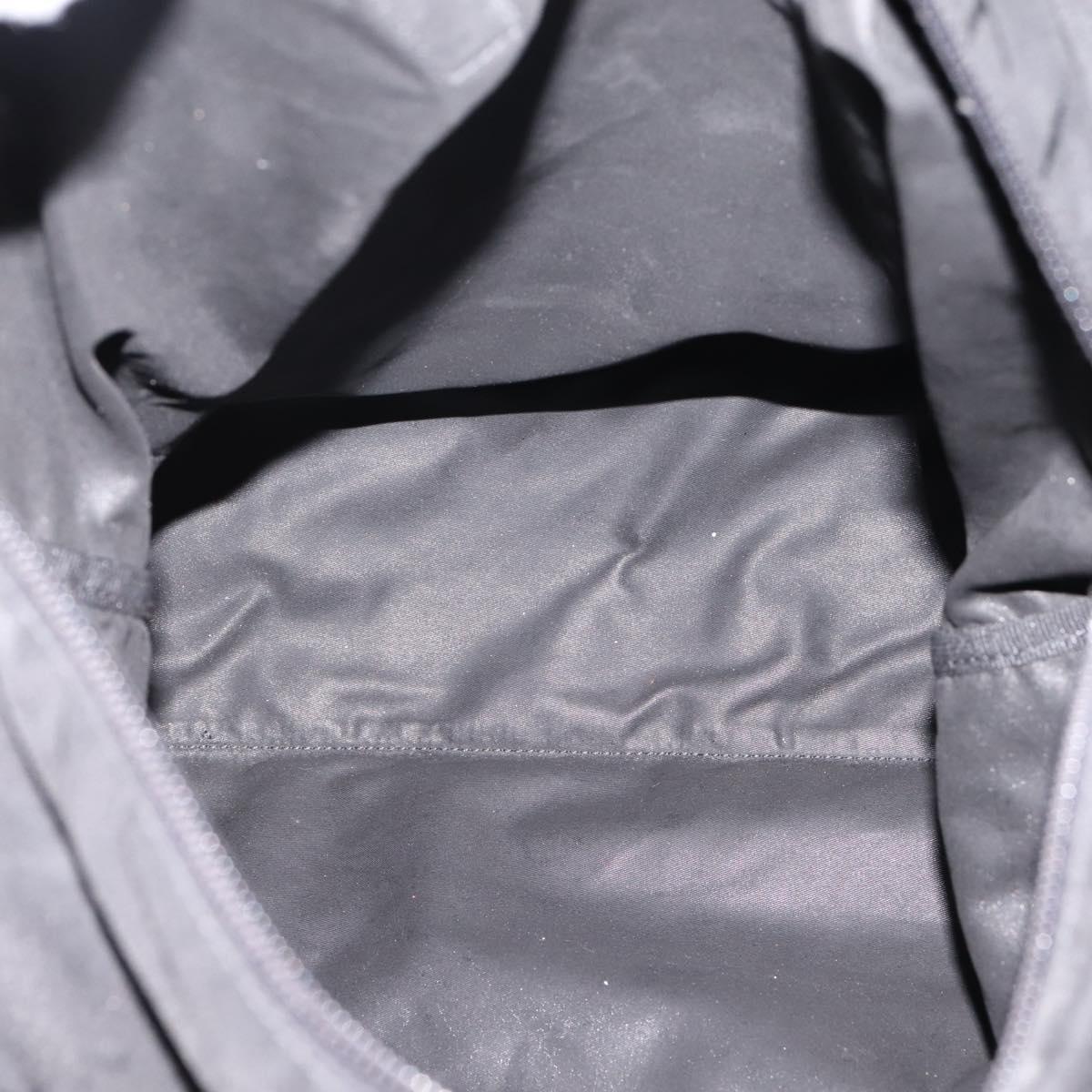 PRADA Tote Bag Nylon Black Silver Auth bs37600