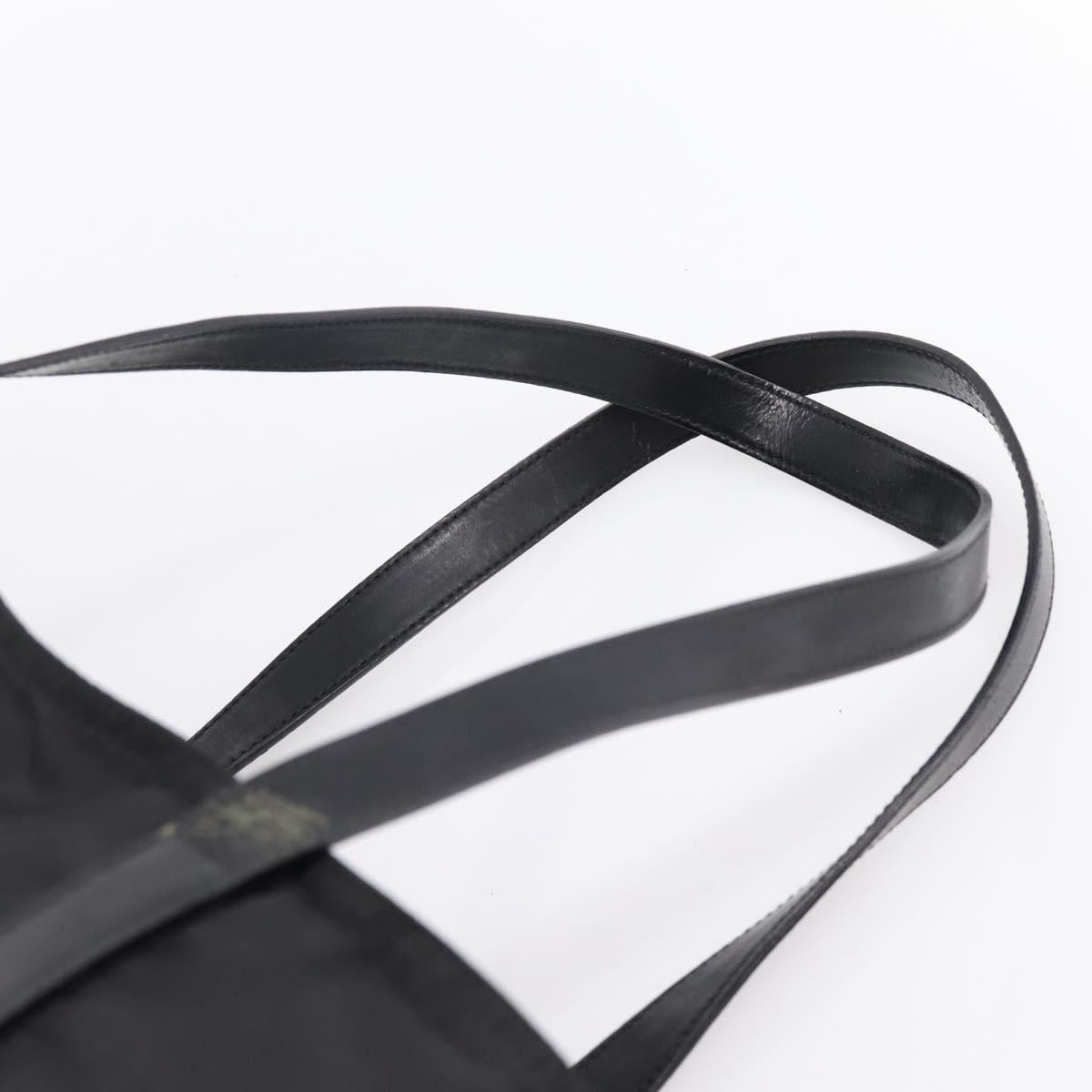 PRADA Tote Bag Nylon Black Silver Auth bs37600