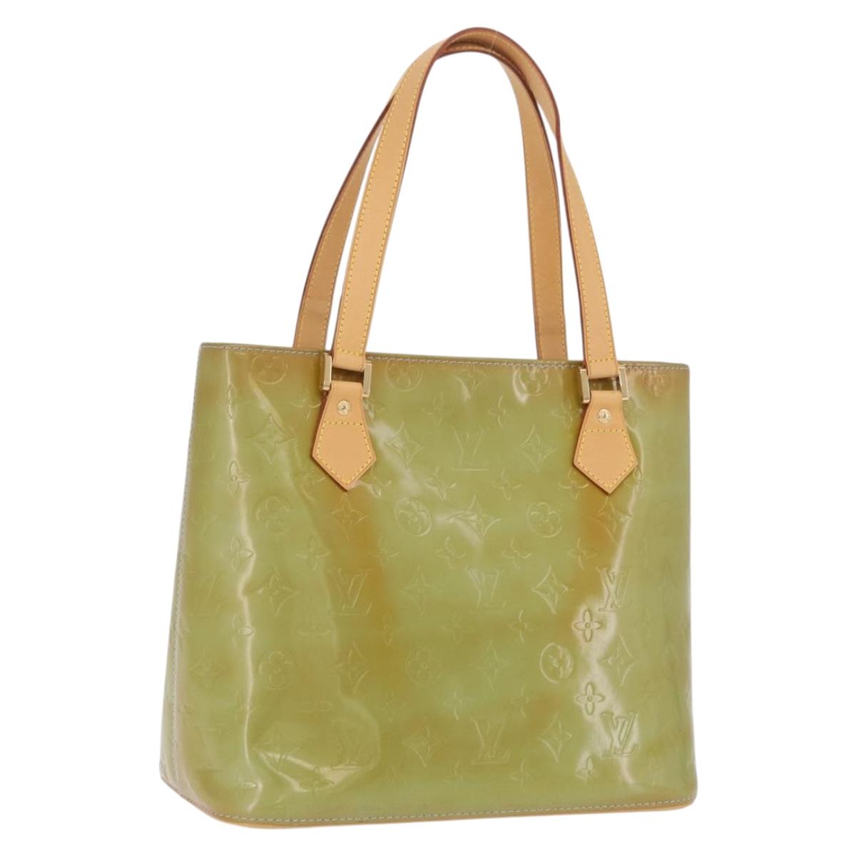 LOUIS VUITTON Monogram Vernis Houston Hand Bag Baby Blue M91005 LV Auth bs37601