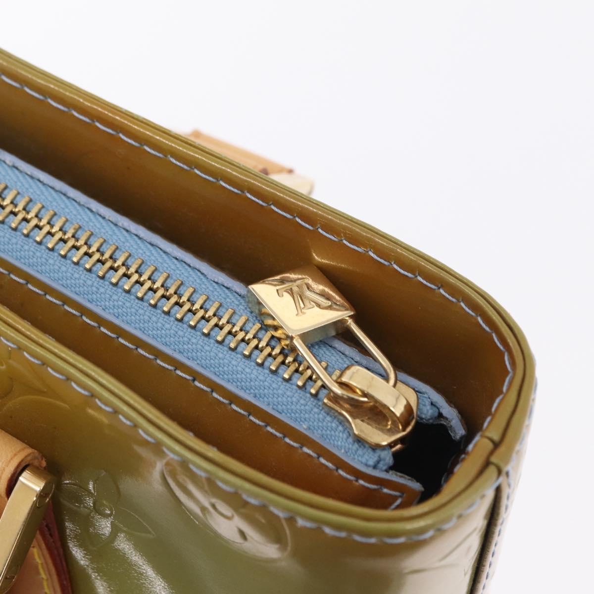 LOUIS VUITTON Monogram Vernis Houston Hand Bag Baby Blue M91005 LV Auth bs37601