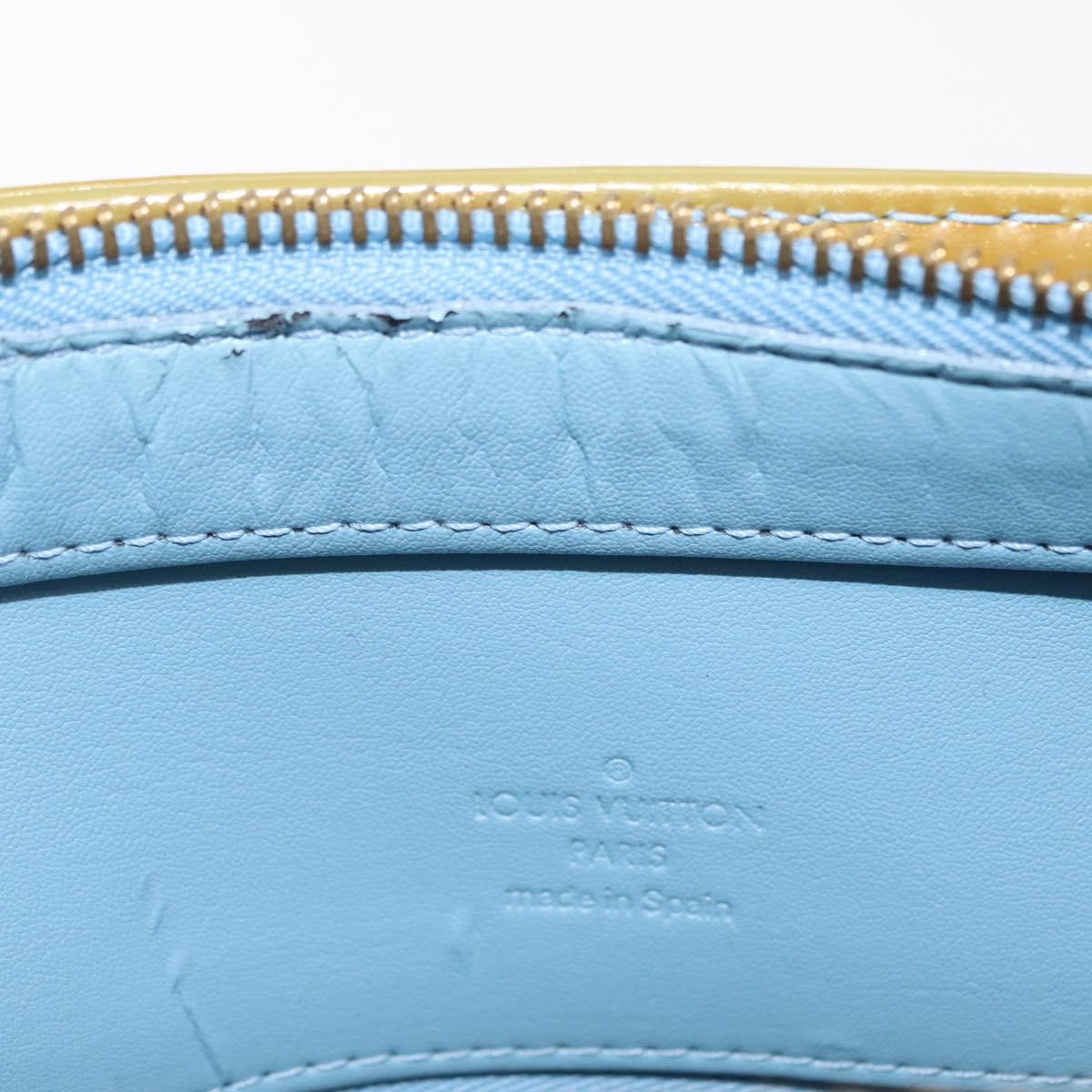 LOUIS VUITTON Monogram Vernis Houston Hand Bag Baby Blue M91005 LV Auth bs37601